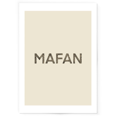 Black and beige Mafan art print.
