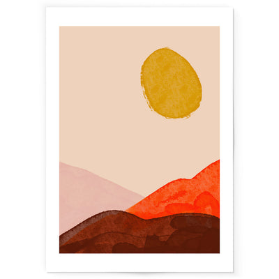 Abstract art print of a sunset.