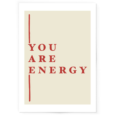 You Are Energy art print in red and beige.