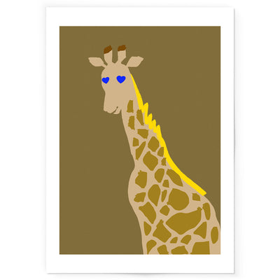 Art print of abstract giraffe drawing.